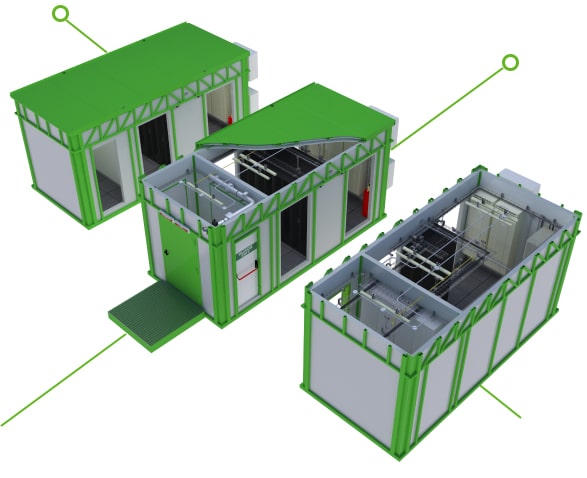 Модульный prefab дата-центр серии TONGM 3D от 2 до 18 стоек