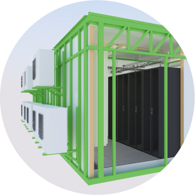 Модульный prefab дата-центр серии TONGM 3D от 2 до 18 стоек